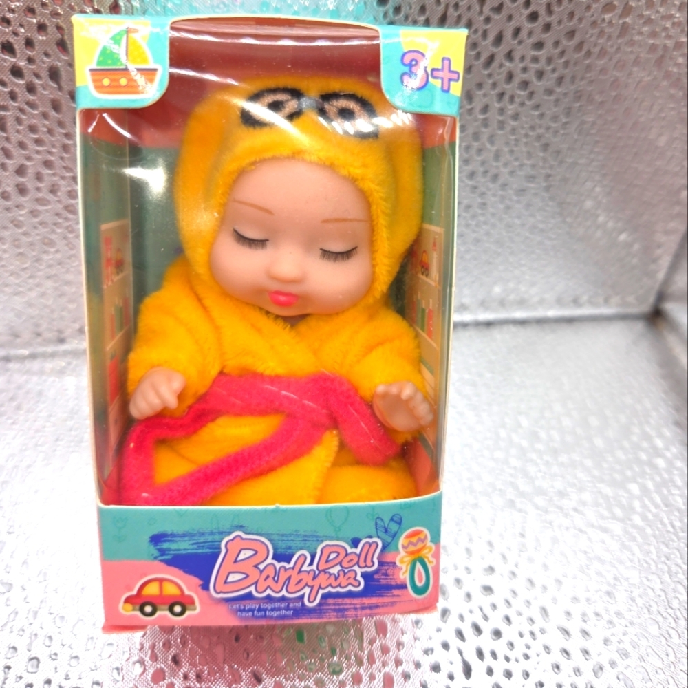 Baby Doll in Yellow and Pink Bathrobe Outfit